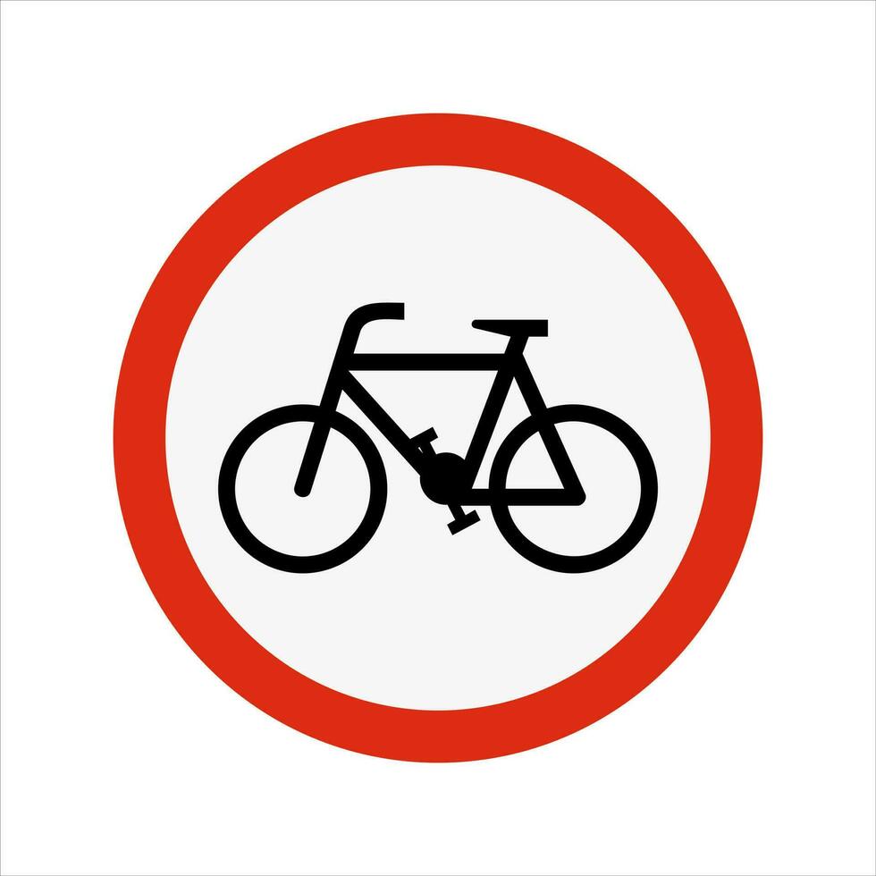 No ciclismo No bicicleta la carretera tráfico firmar aislado vector. No entrada a bicicletas vector