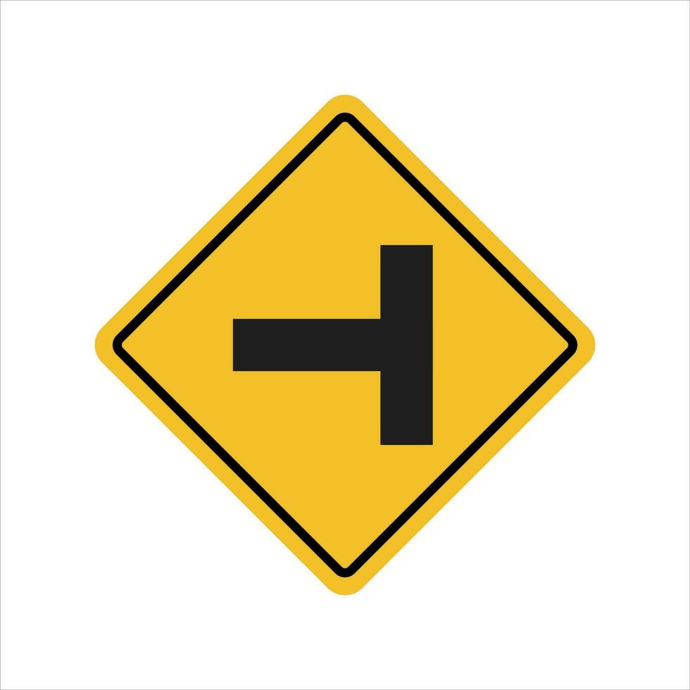 Side Road Warning Road Traffic Sign Isolated Vector