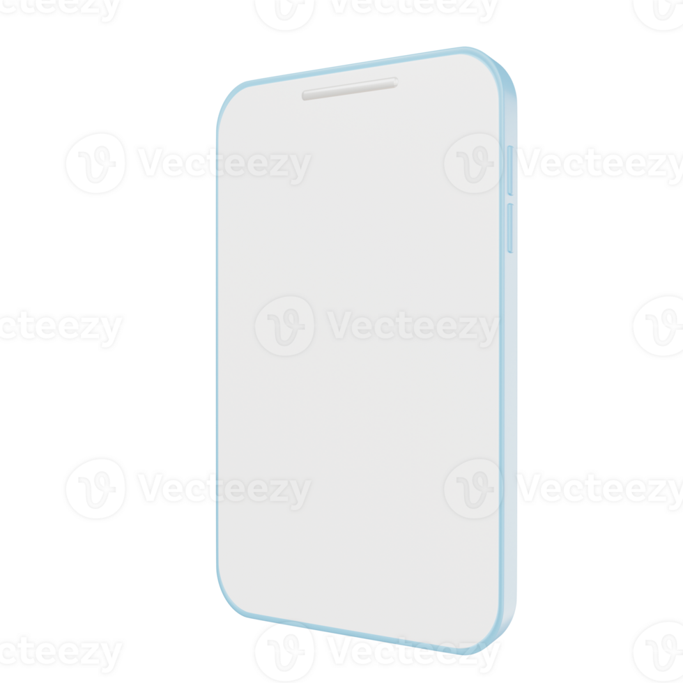 Smartphone, mobile phone 3D white png