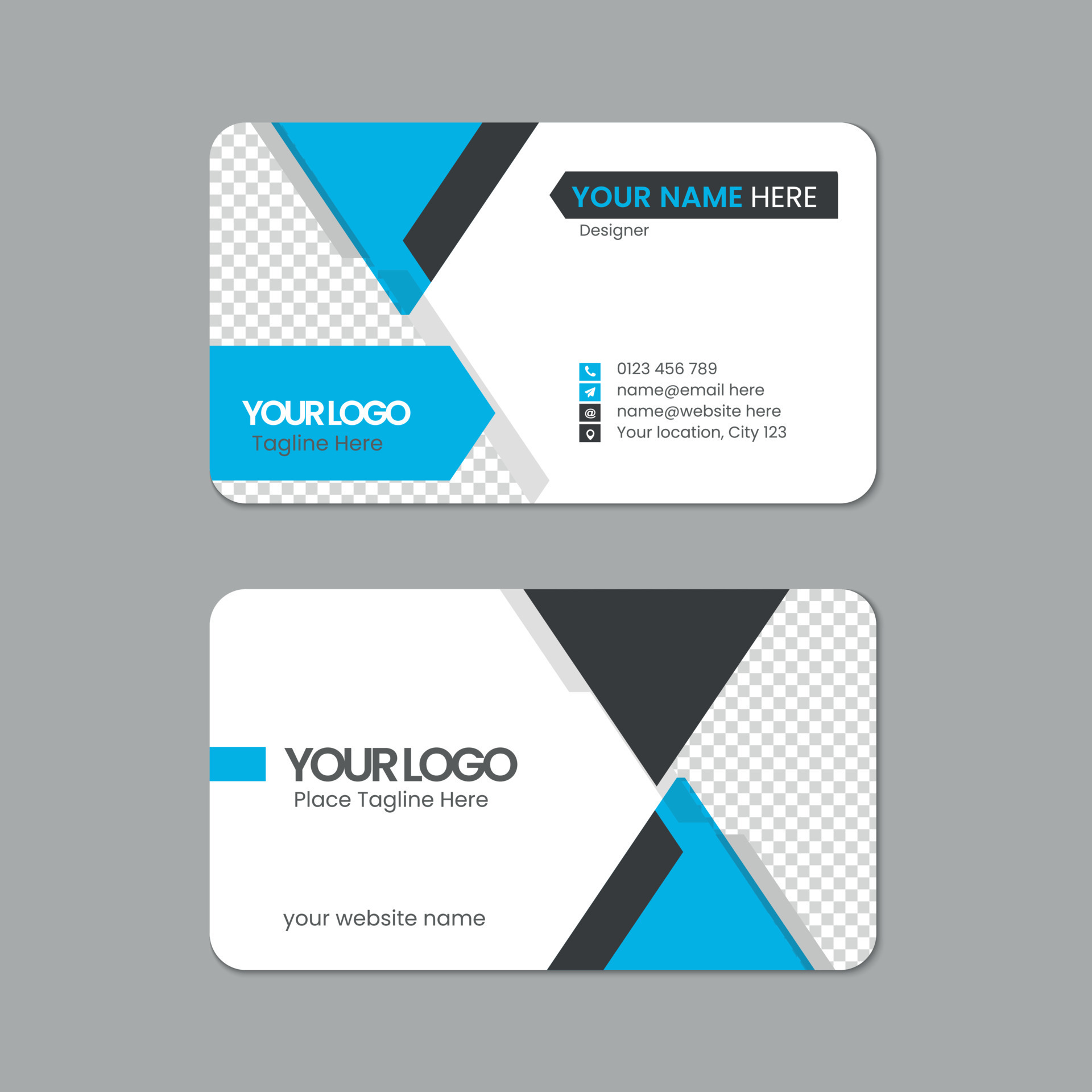 Round corner business card template design with texture and pattern Round corner business card template design with texture and pattern