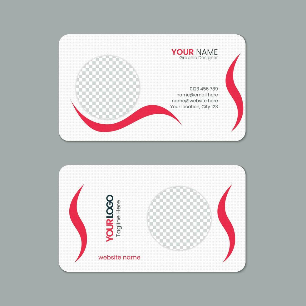 Round corner business card template design with texture and pattern, visiting card, name card, Print ready double sided clean fresh and modern corporate business card layout with mockup vector