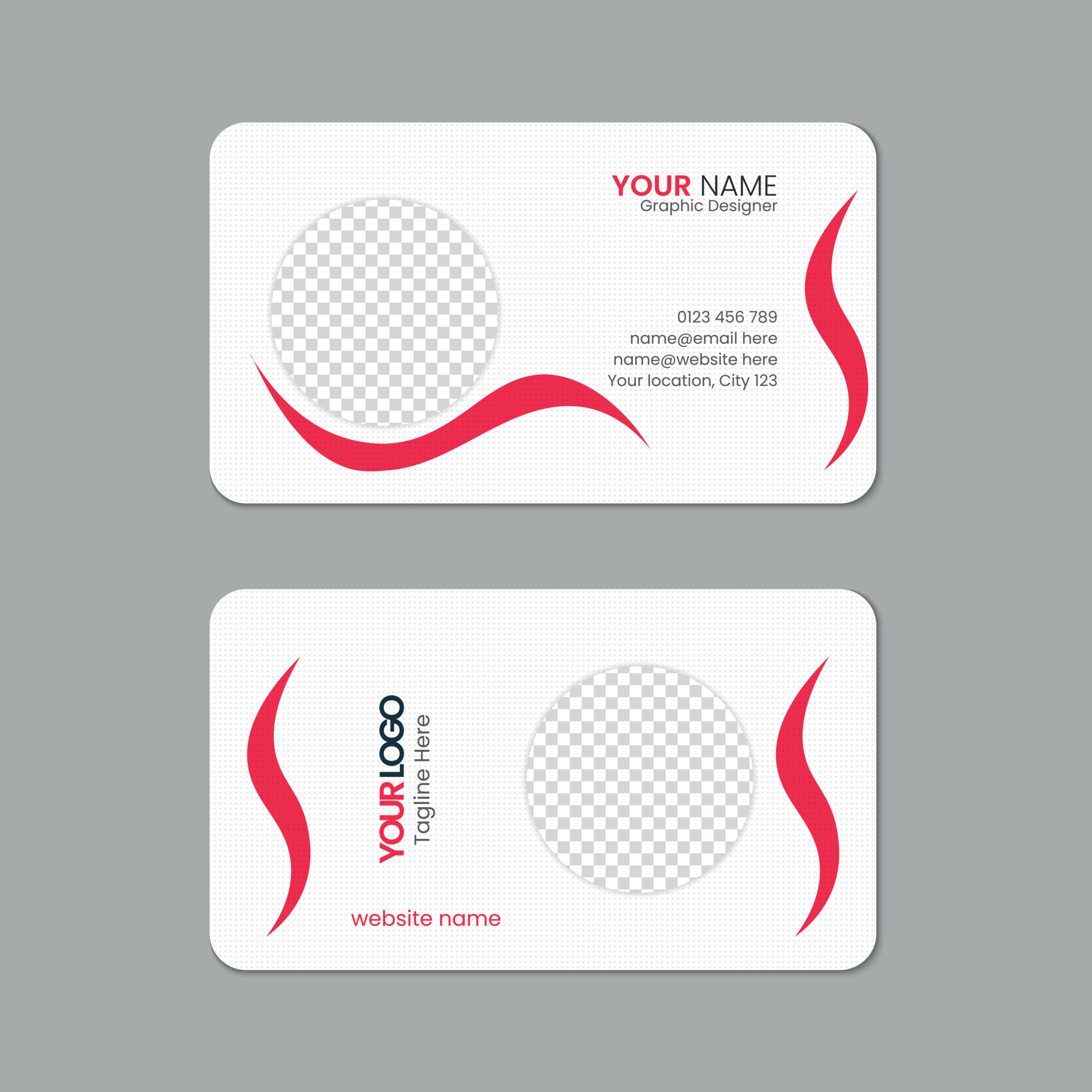 Round corner business card template design with texture and pattern Round corner business card template design with texture and pattern
