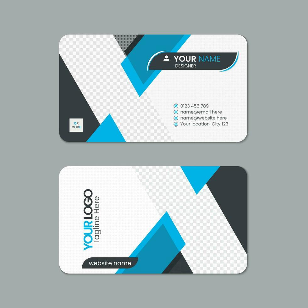 Round corner business card template design with texture and pattern, visiting card, name card, Print ready double sided clean fresh and modern corporate business card layout with mockup vector