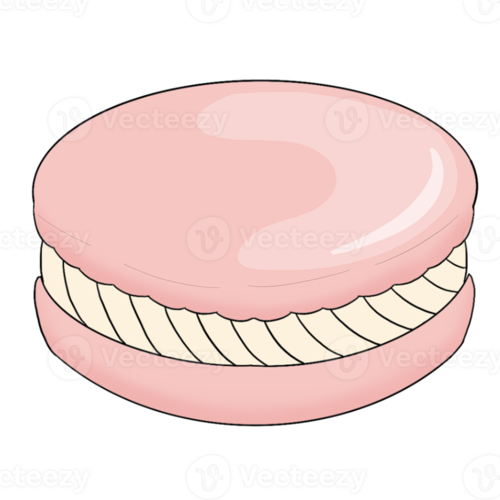 Isolated raspberry macaron png