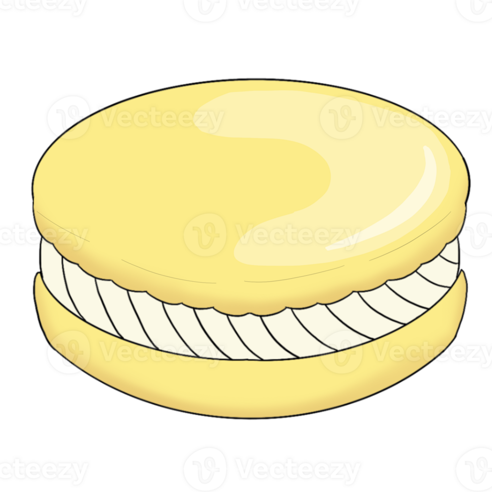 Isolated lemon macaron png