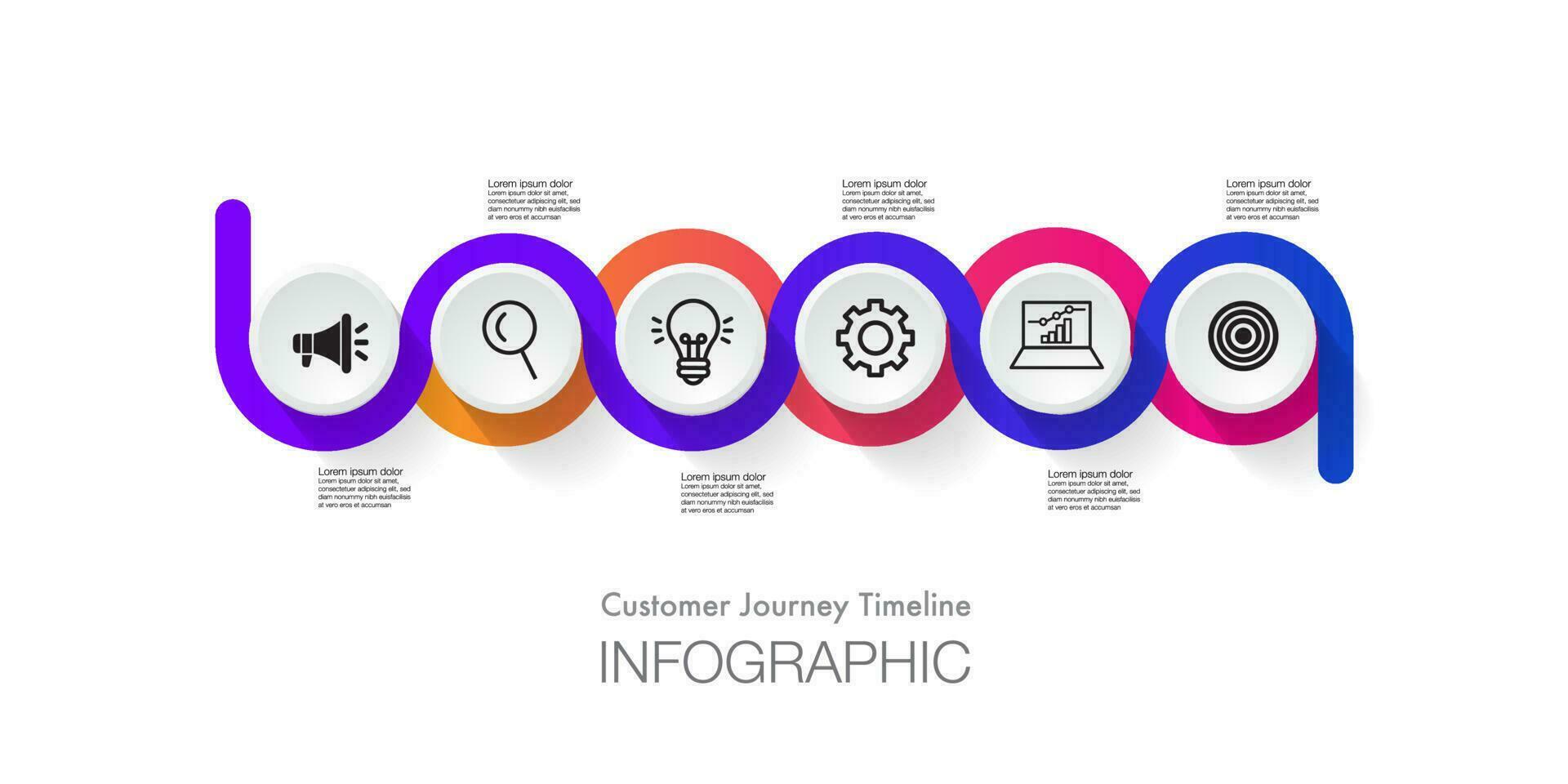 Infographic 6 step road map for business chart to present data, progress, direction, clean design vector