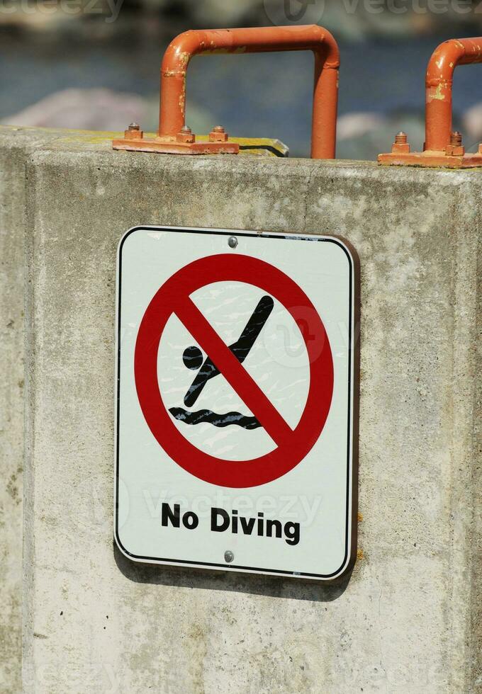 No Diving Sign photo