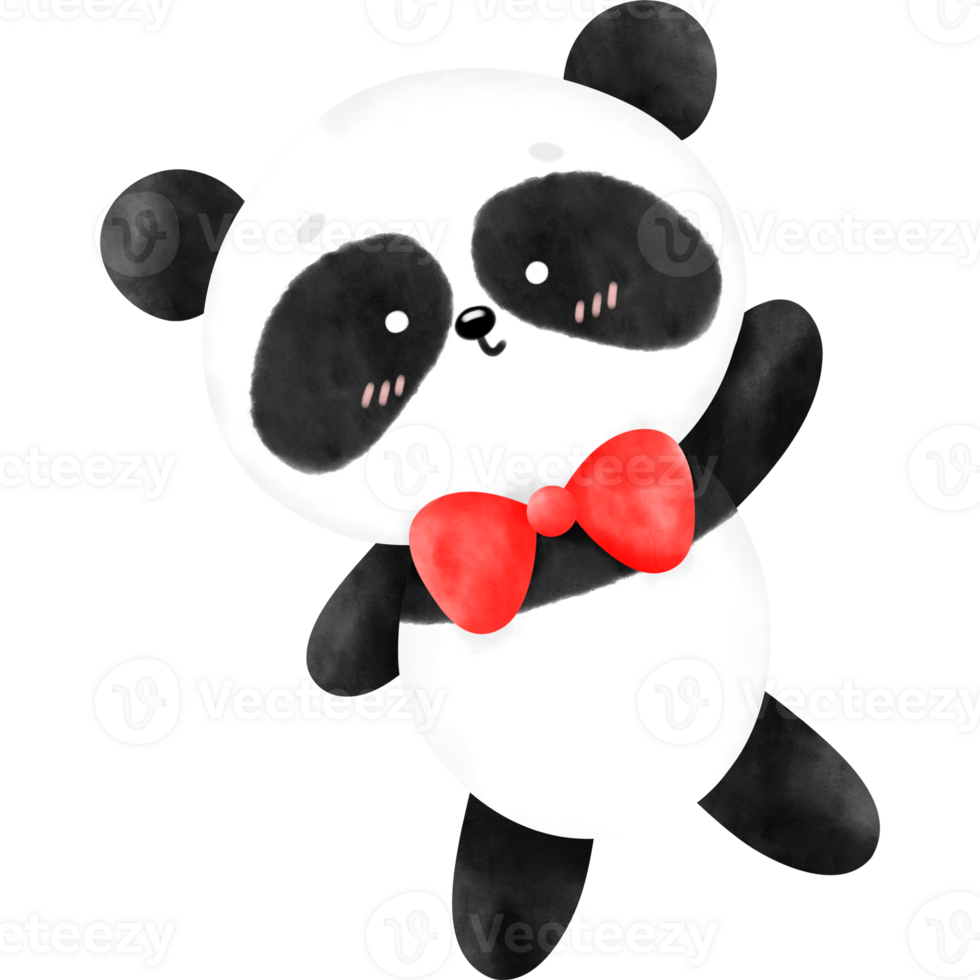 Cute Panda, Panda, Watercolor panda, panda illustration png