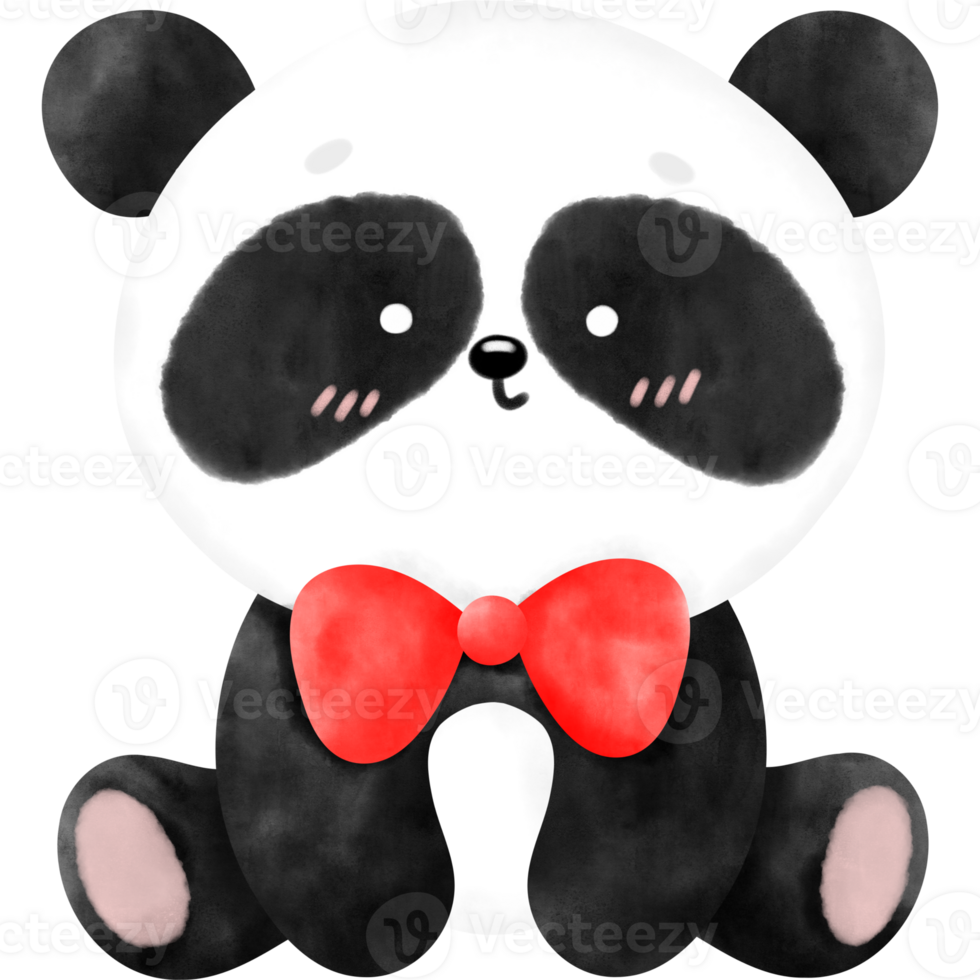 Cute Panda, Panda, Watercolor panda, panda illustration png