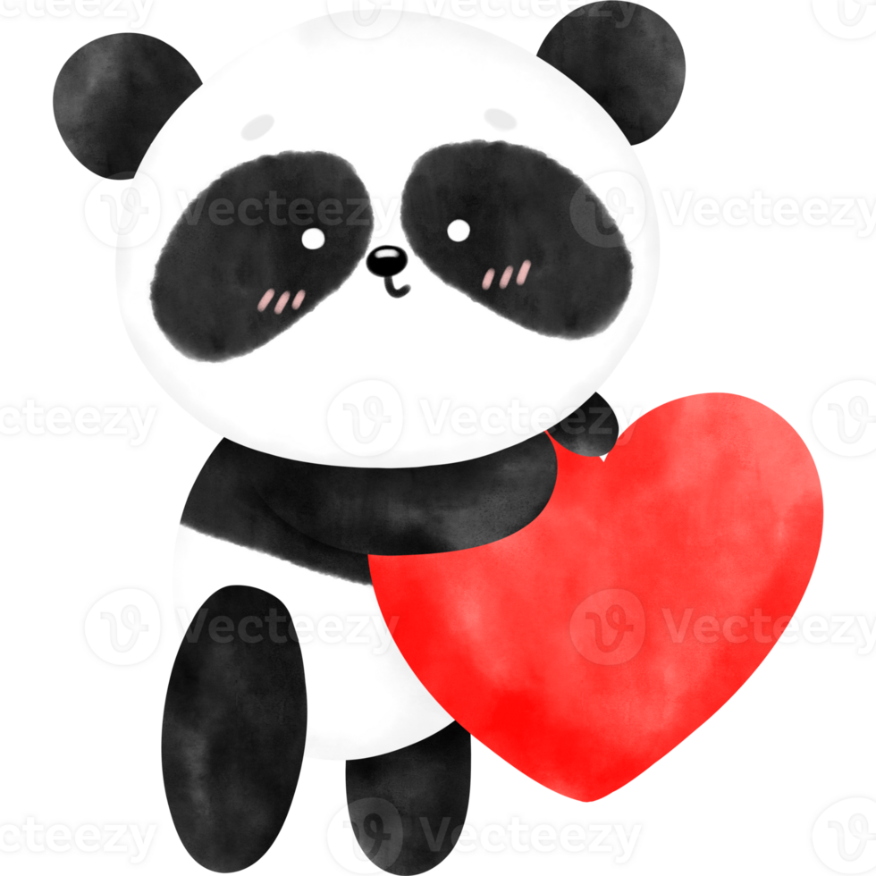 mignonne Panda, Panda, aquarelle Panda, Panda illustration png