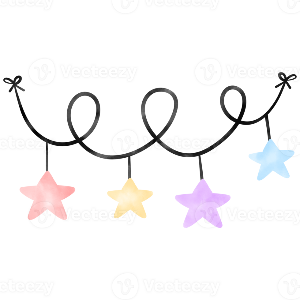 Party flag, Party banner, watercolor banner, flag png
