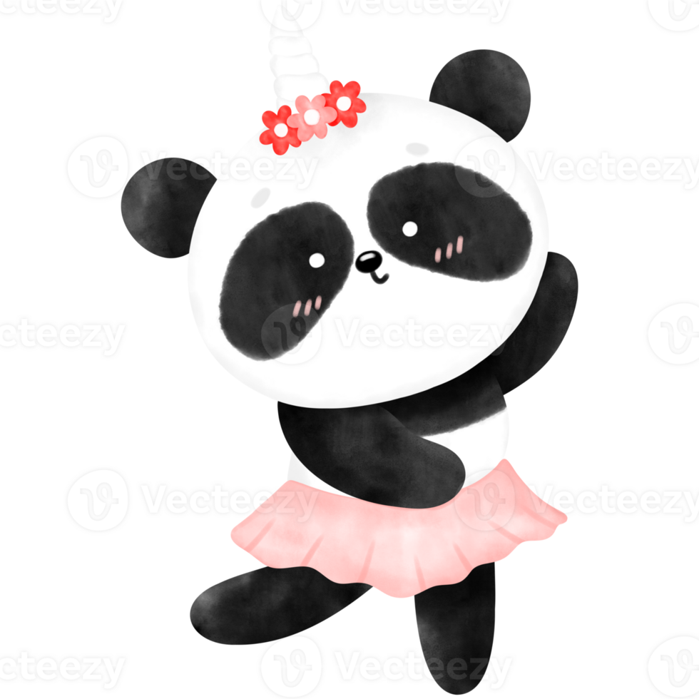 Cute Panda, Panda, Watercolor panda, panda illustration png