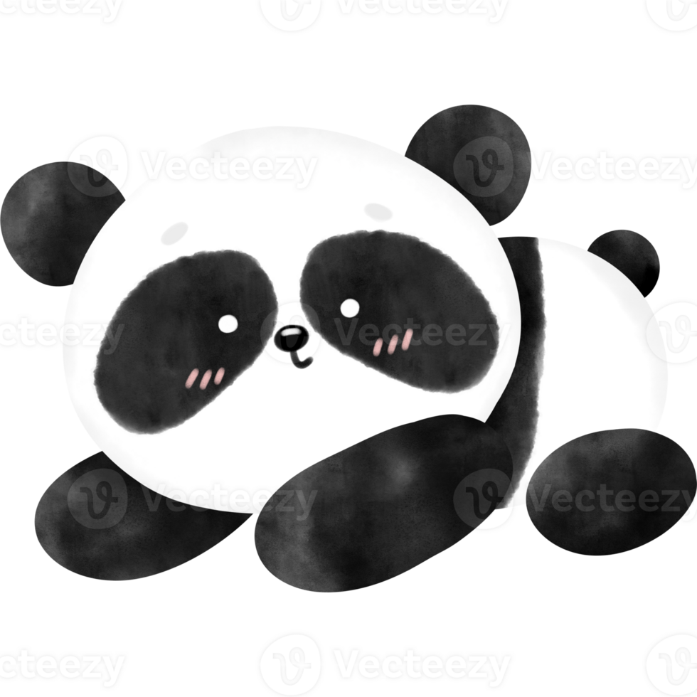 Cute Panda, Panda, Watercolor panda, panda illustration png