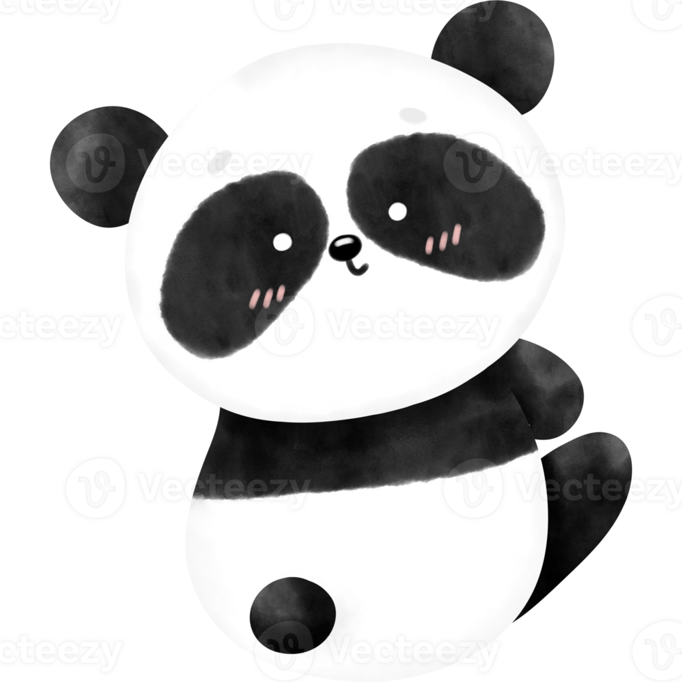 Cute Panda, Panda, Watercolor panda, panda illustration png