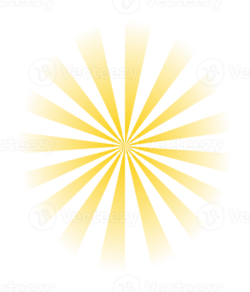 gradiente retro radial reluzente com cor Sol raios transparente png