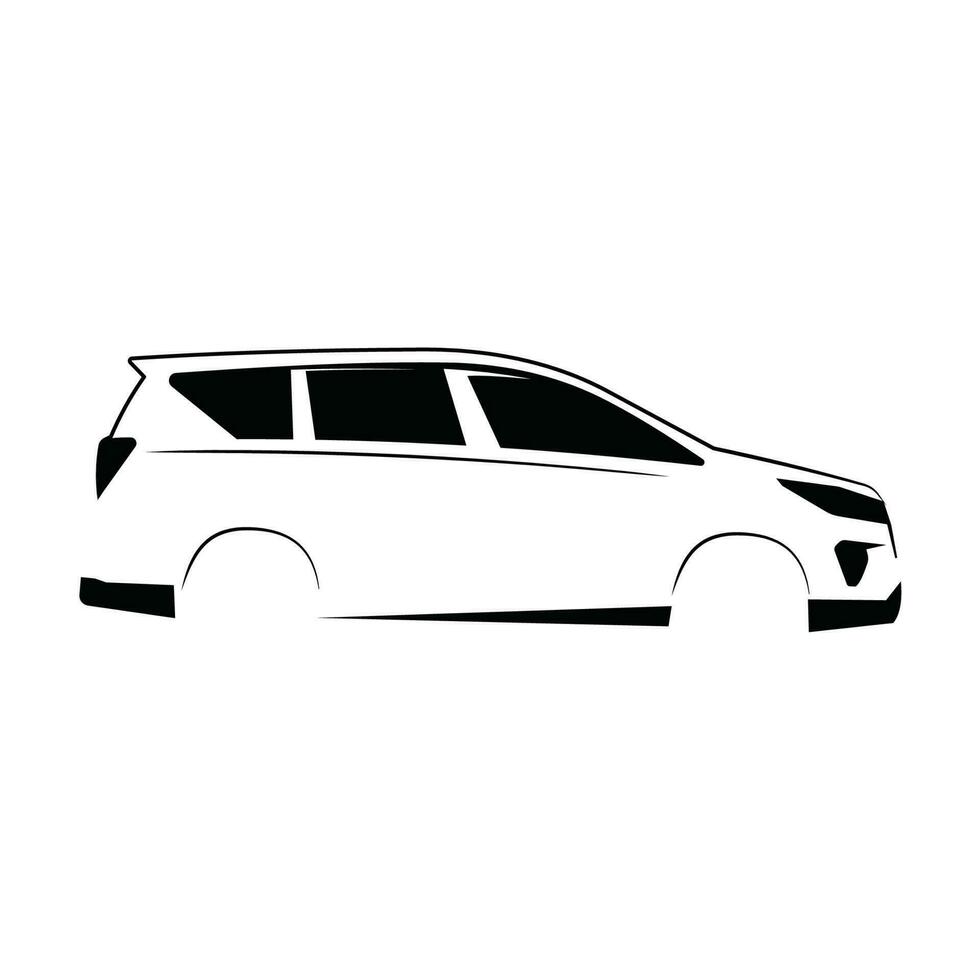 suv car side view silhouette vector design