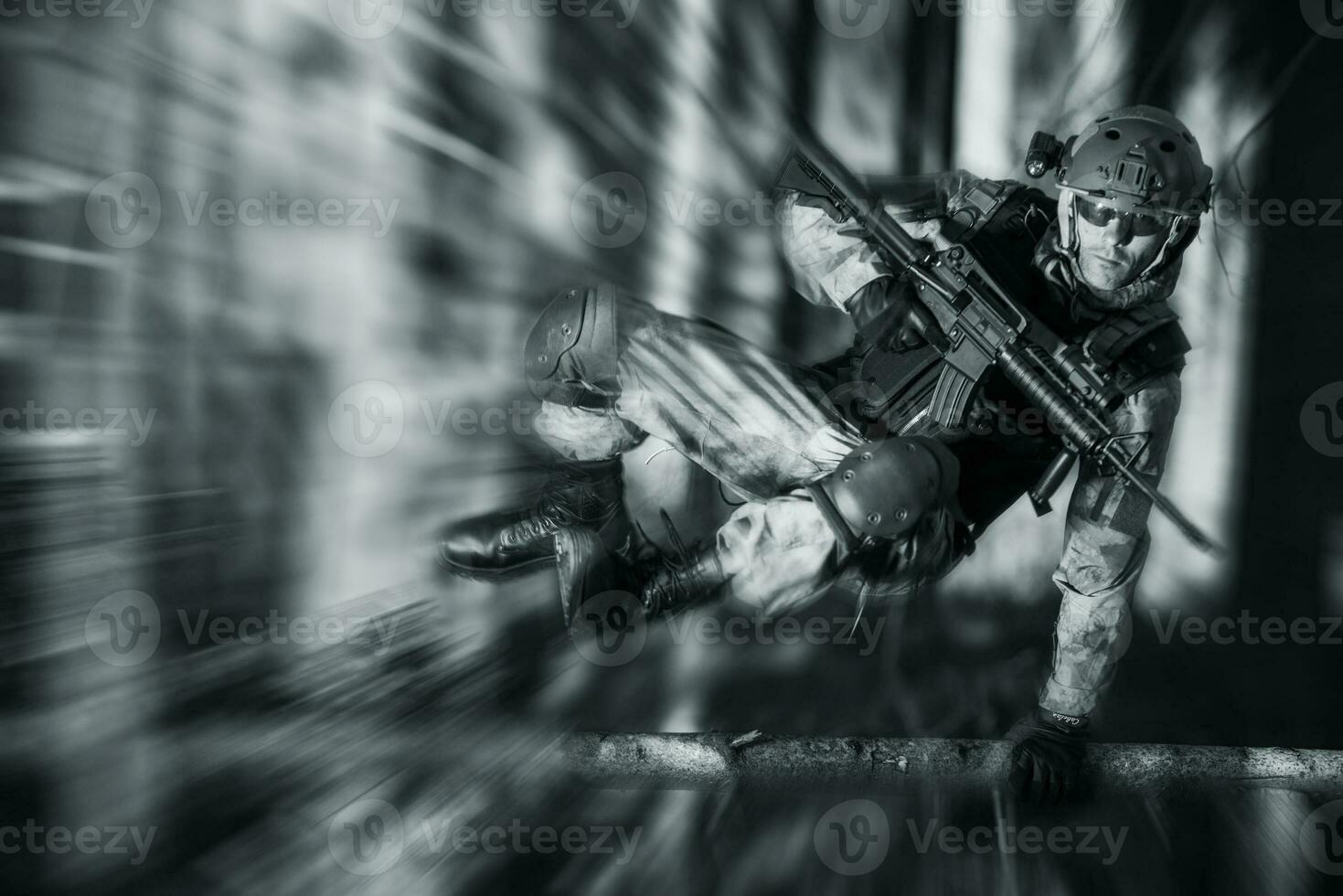 Army Soldier in Action photo