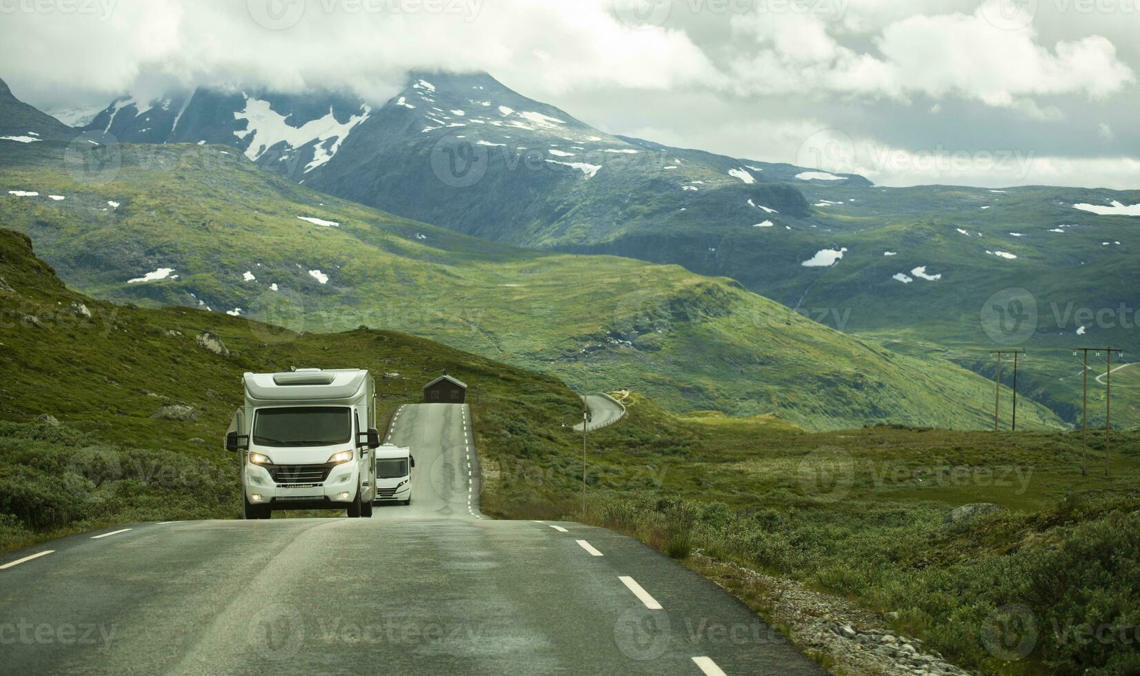Two Motorhomes on the Norwegian Scenic Road photo