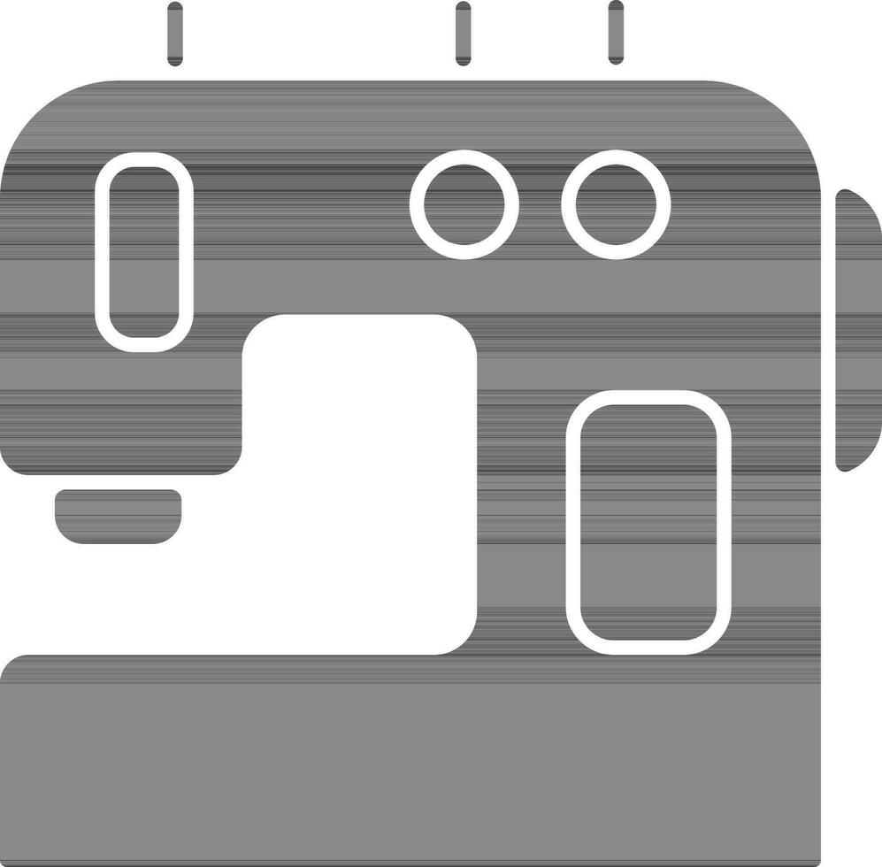 Illustration of modern sewing machine icon. vector