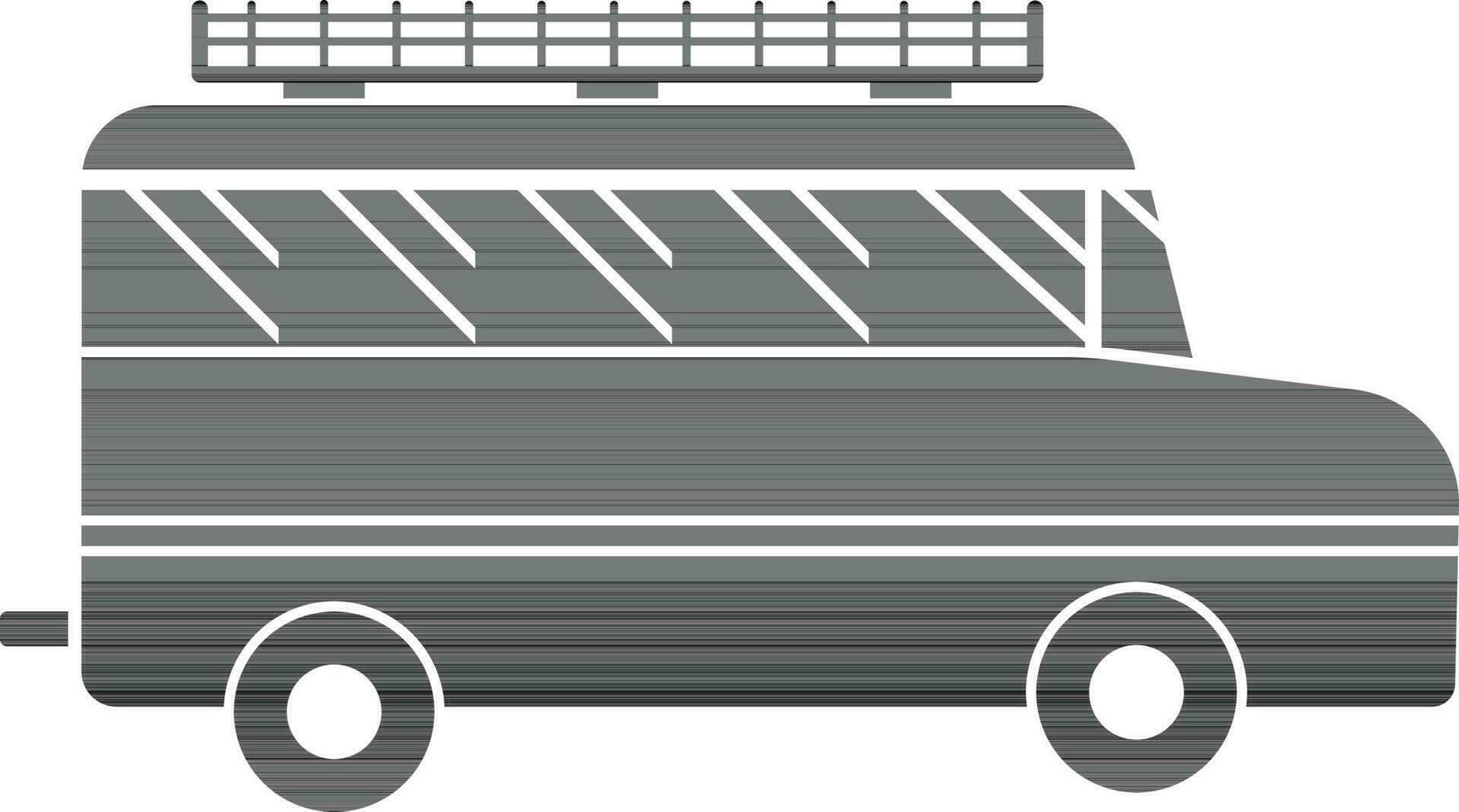 Illustration of black and white bus icon. vector