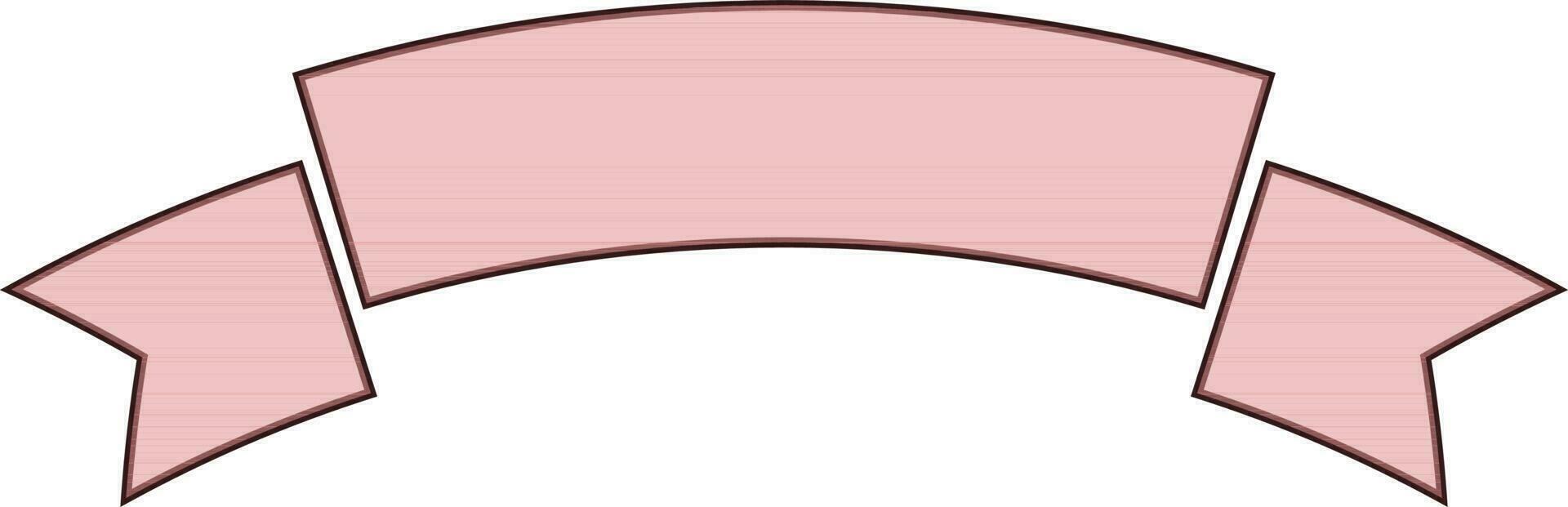 Blank ribbon banner in pink color. vector