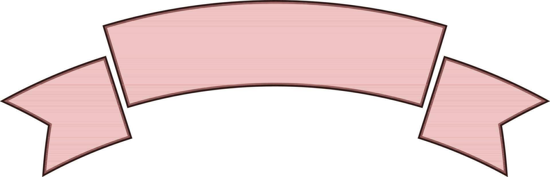 Blank ribbon banner in pink color. vector