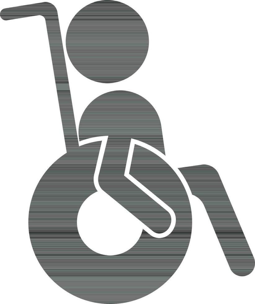 black and white of isolated handicap icon with wheel chair. vector