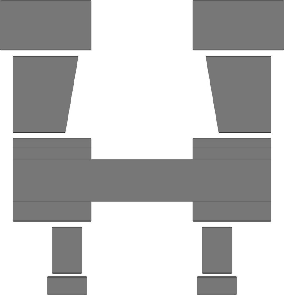 Black binoculars on white background. vector