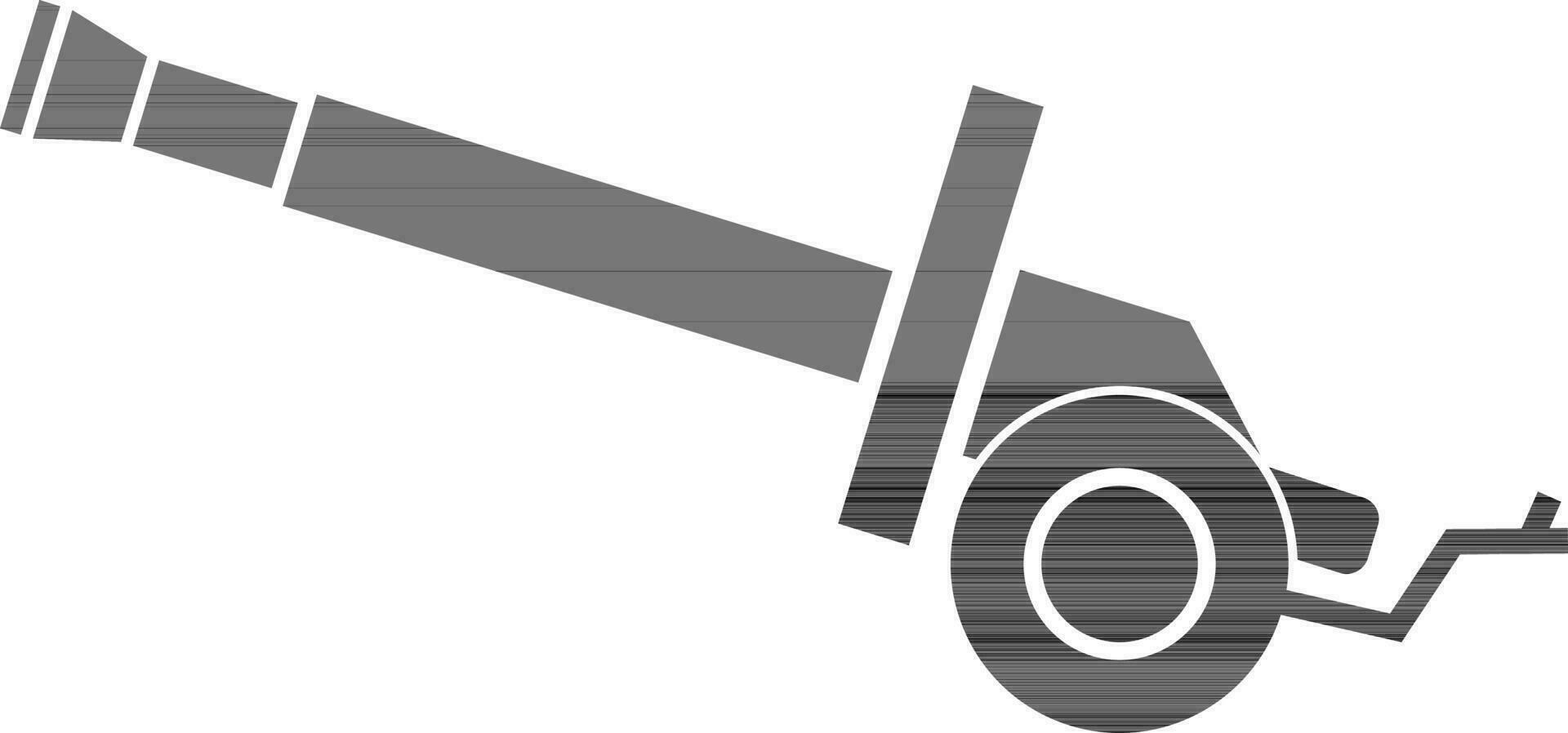black and white cannon in flat style. vector