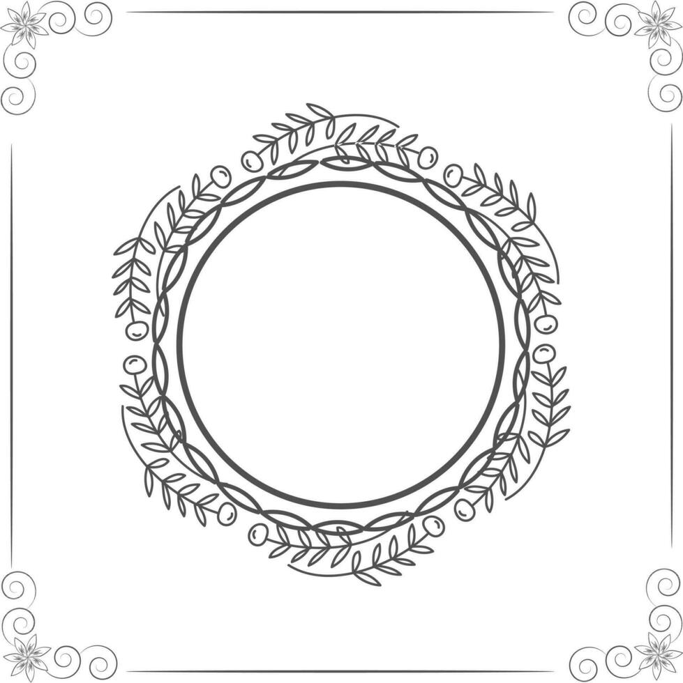 Frame in rounded shape. vector