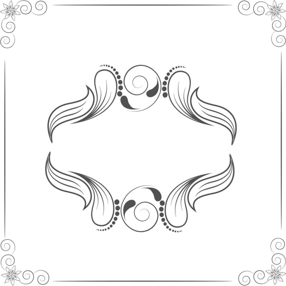 Floral design decorated frame. vector