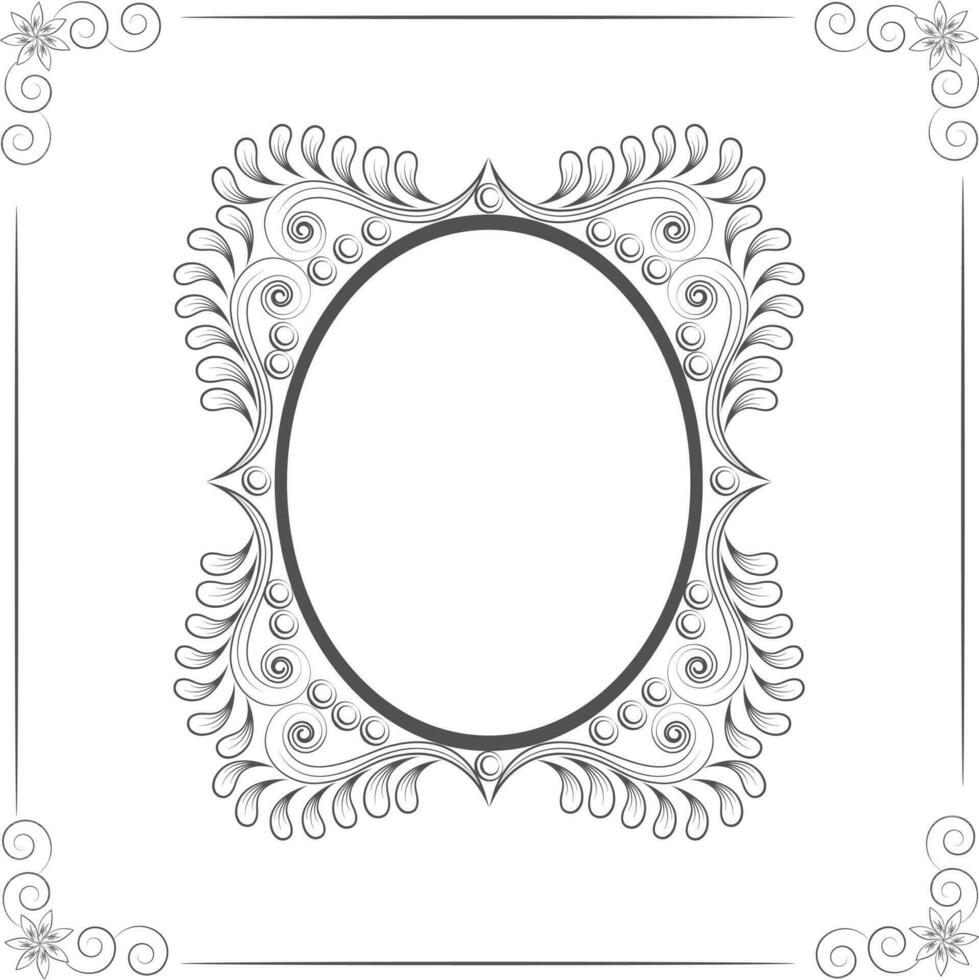 Floral design with oval shape. vector