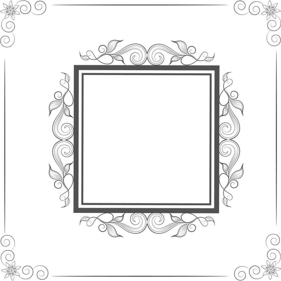 Square shaped frame with floral design. vector