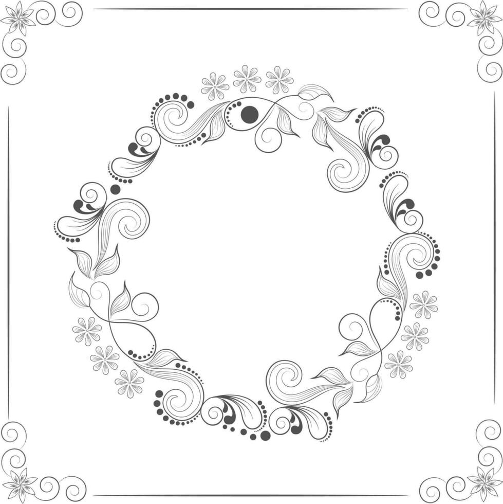 floral diseño marco en circulo forma. vector