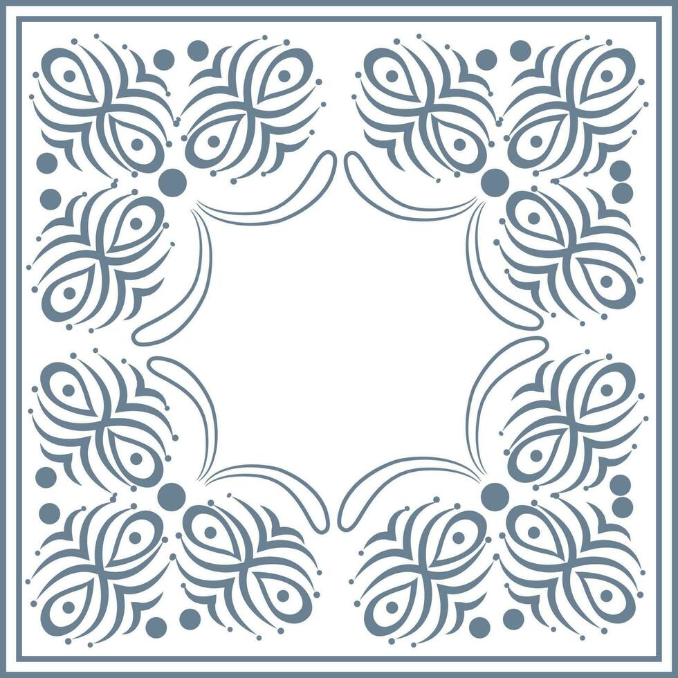 Creative frame with floral design. vector