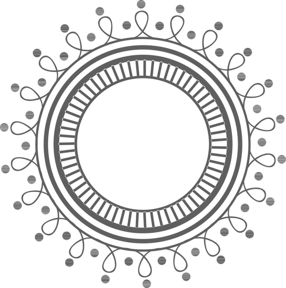 Artistic frame in circle shape. vector