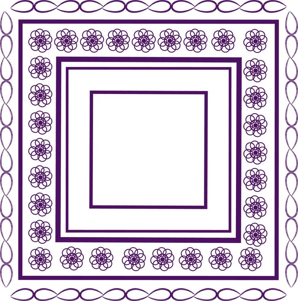 Floral frame in square shape. vector