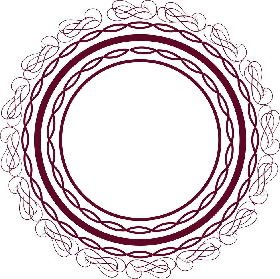 Ornamental frame in circle shape. vector