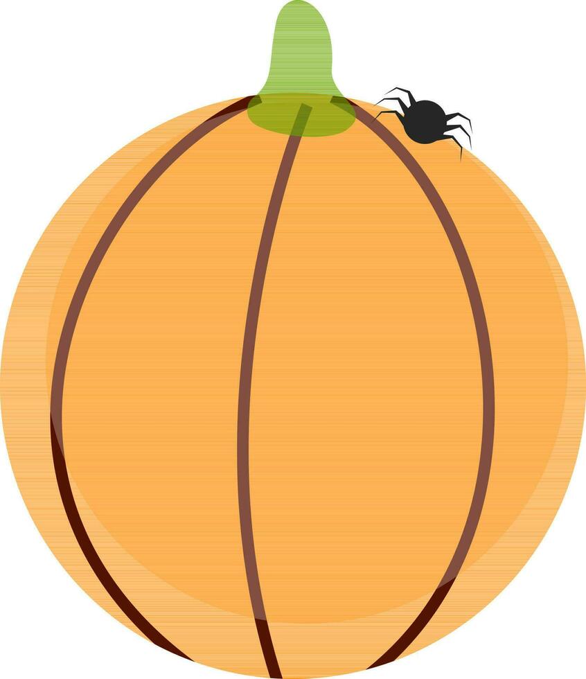 Pumpkin with spider for Halloween concept. vector