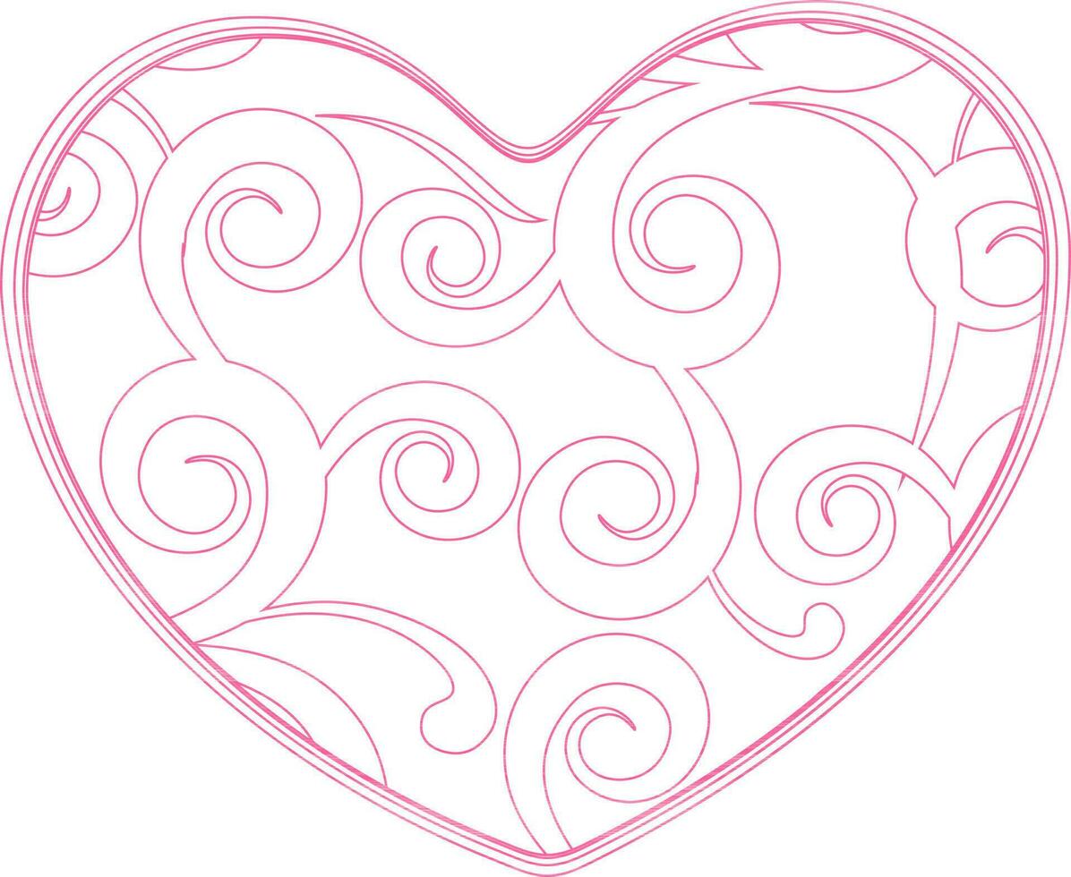Illustration of a pink heart. vector