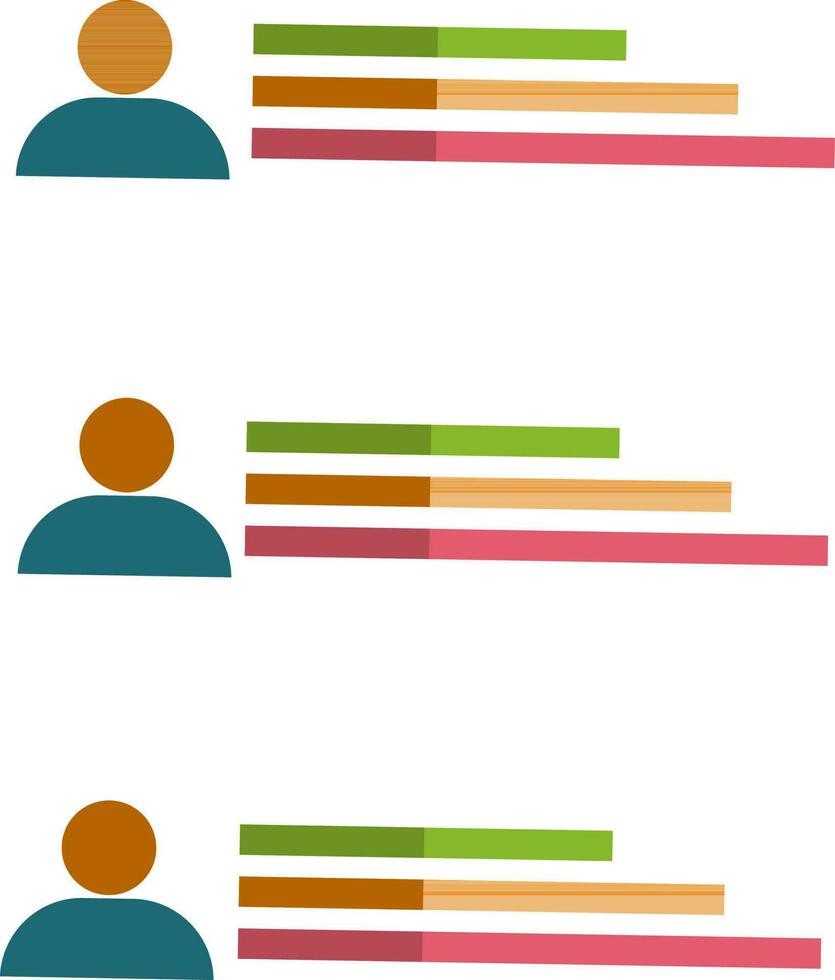 Half shadow of list in possible workers to choose for job. vector