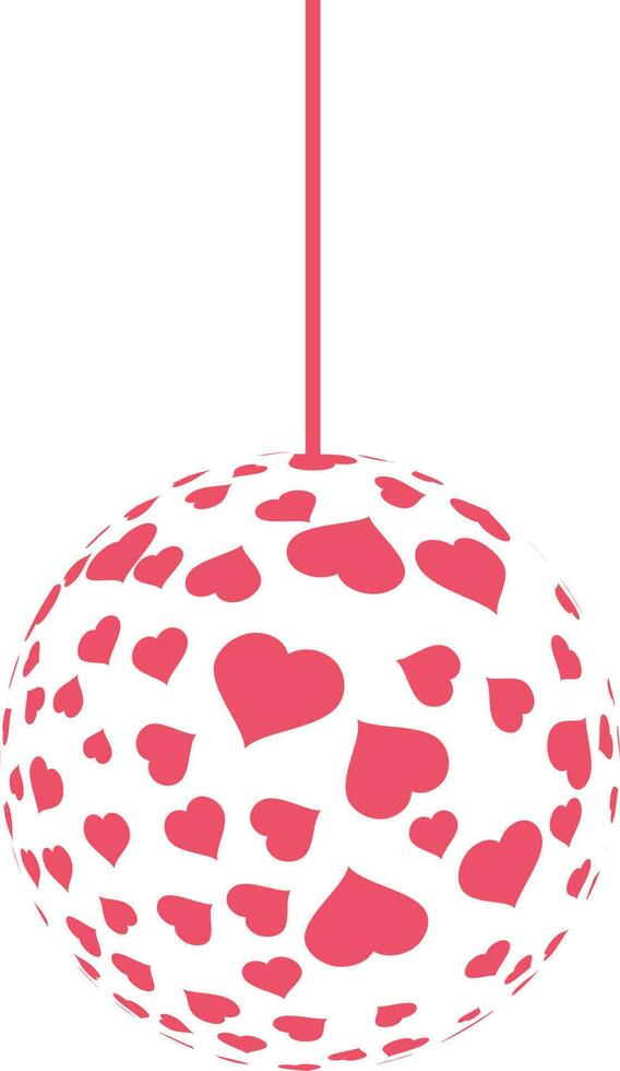 Hearts decorated hanging bauble. vector