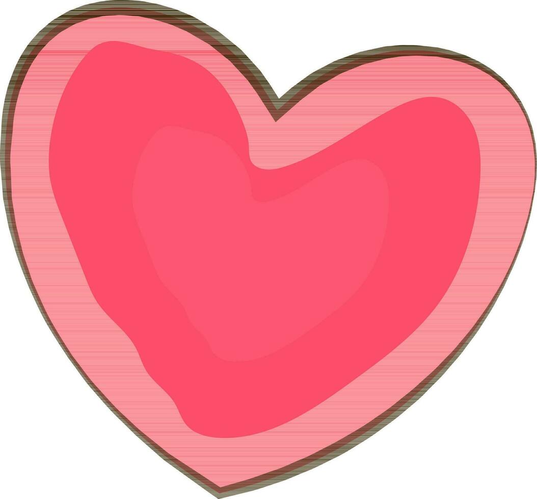 plano estilo corazón icono en rosado icono. vector