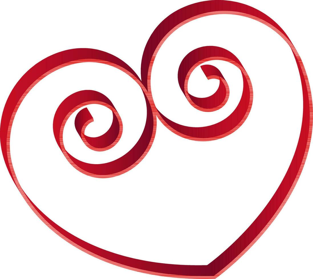 3D style creative heart in red color. vector