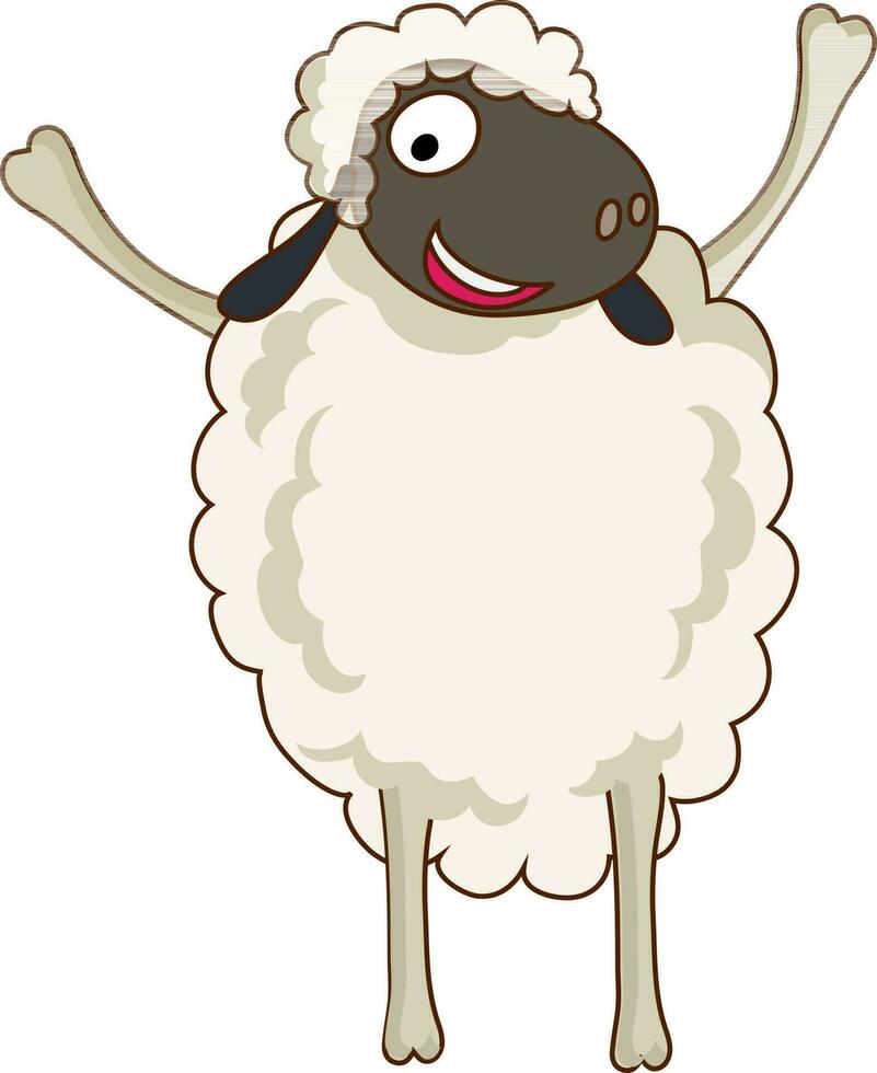 Illustration of a standing sheep. vector
