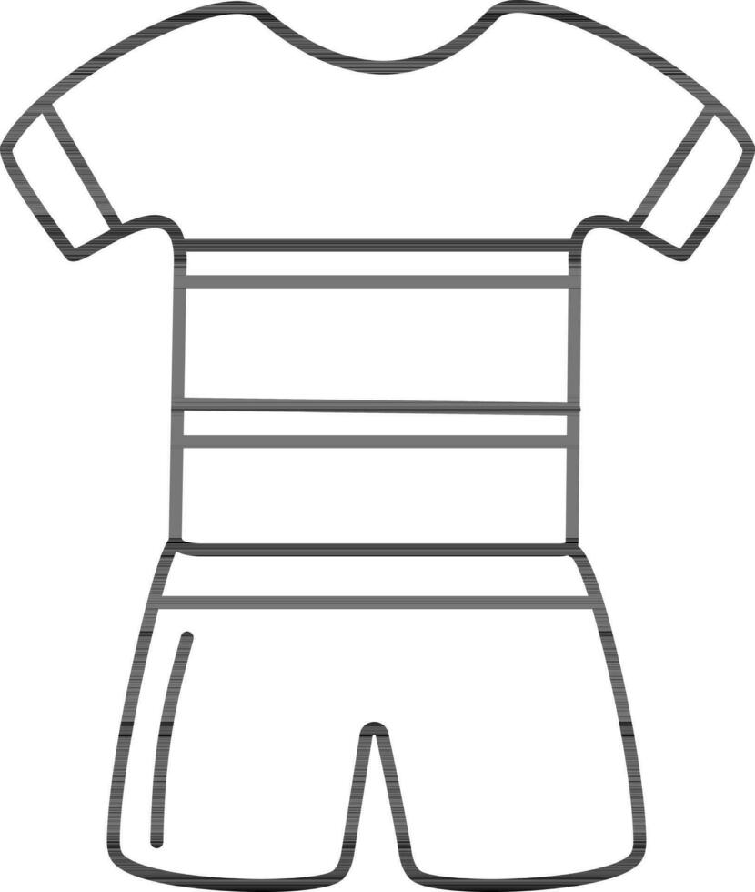 Flat lineart Sports Uniform. vector