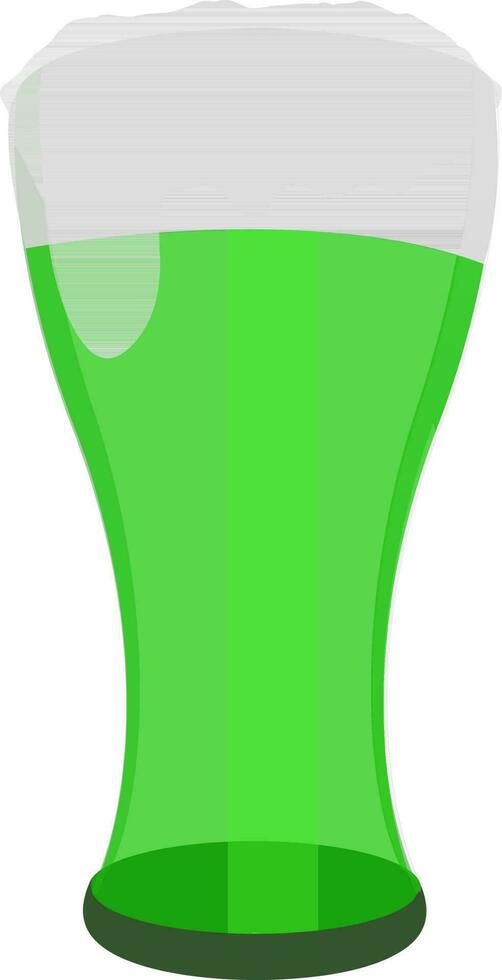 Illustration of green beer in glass. vector