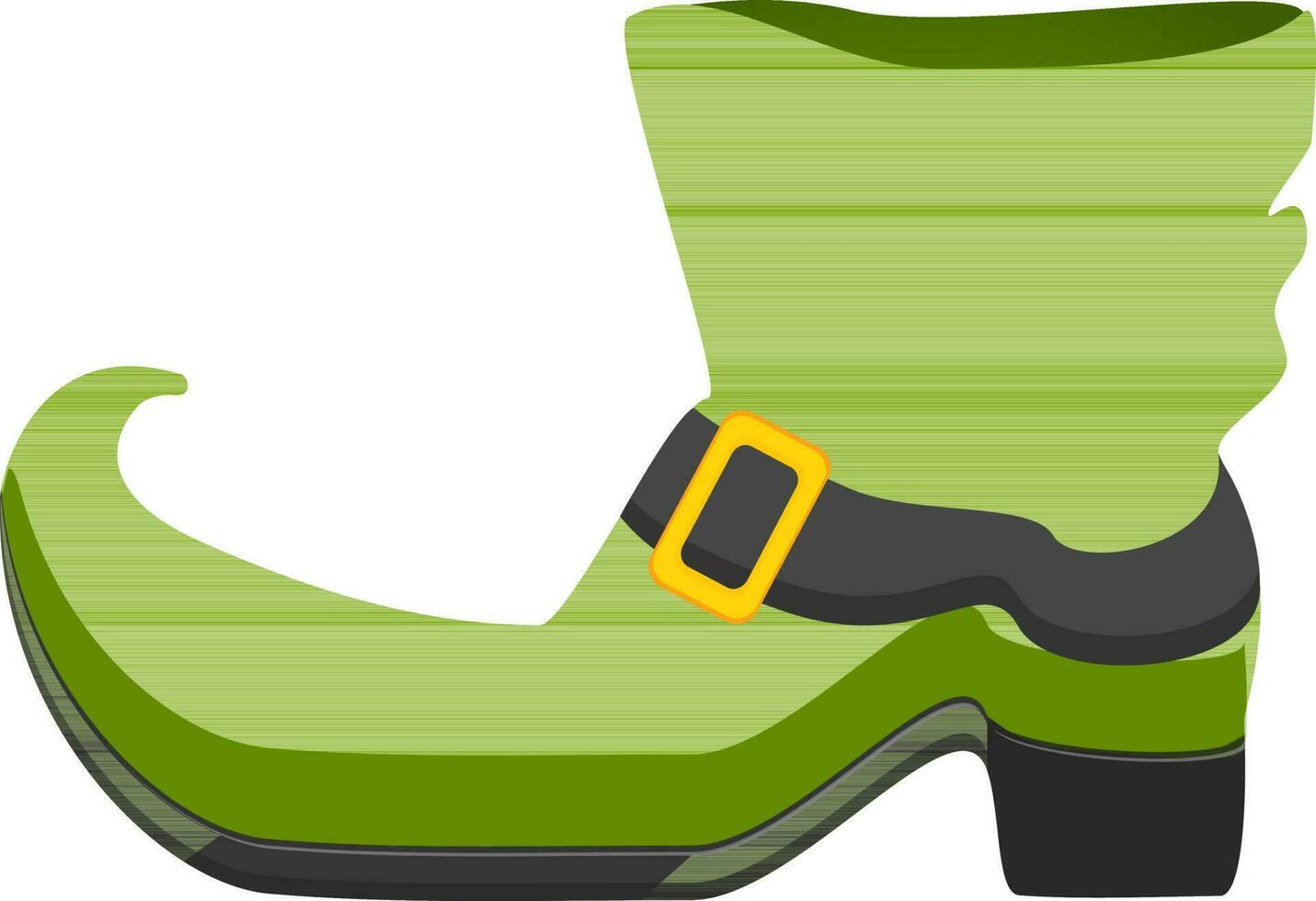 Illustration of green leprechaun boot. vector
