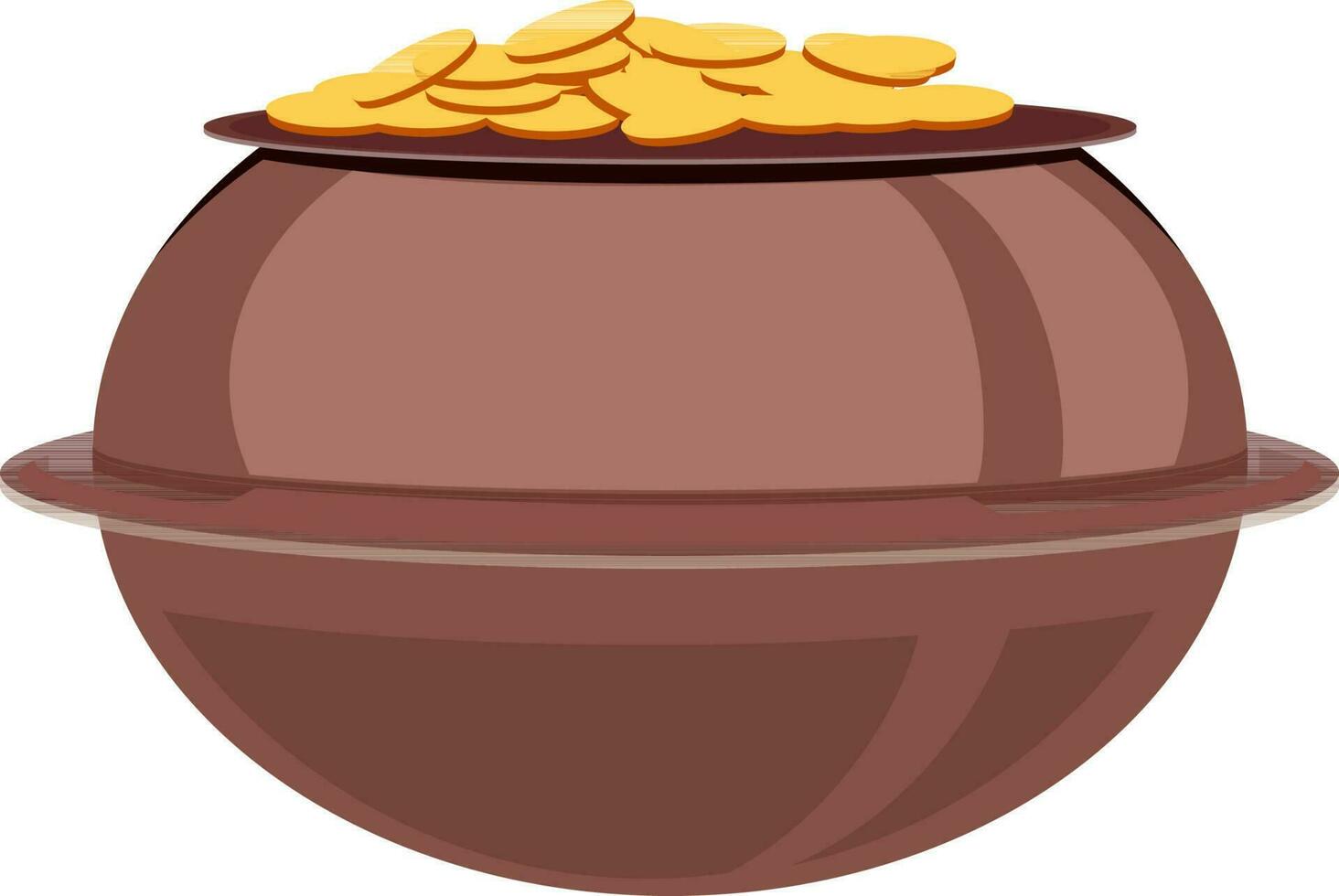 Illustration of cauldron full of gold coins. vector
