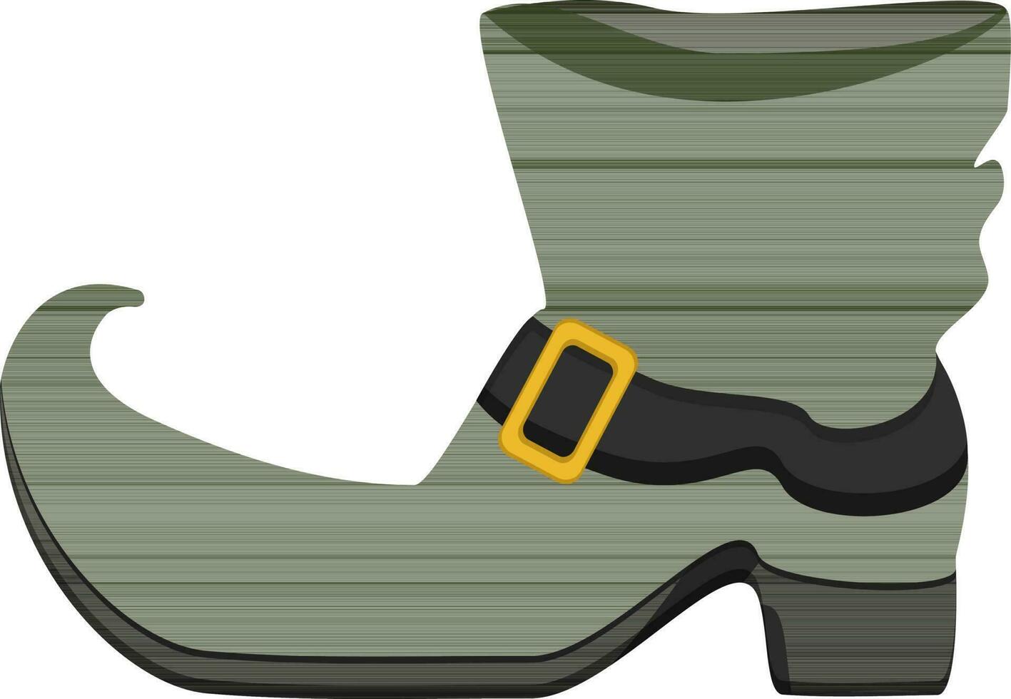 Illustration of green leprechaun boot. vector